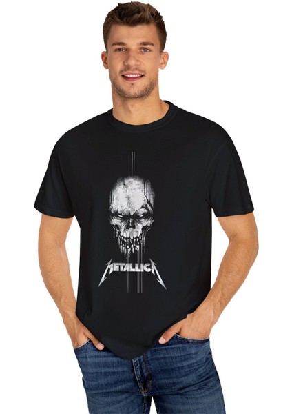 Metalica Baskılı Siyah Unisex Tişört fiyatları