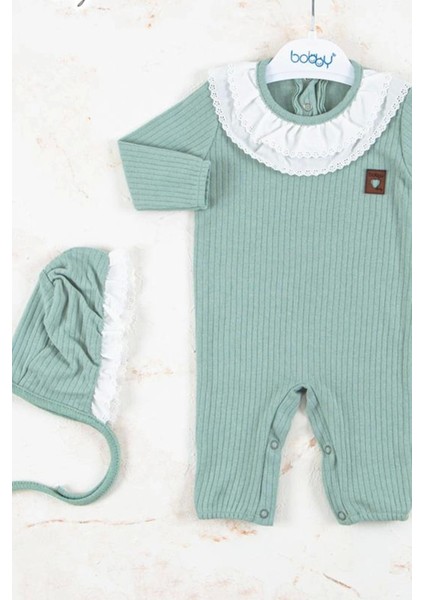 Brode Nakışlı Şapkalı % 100 Pamuk Kız Bebek Tulumu fiyatları