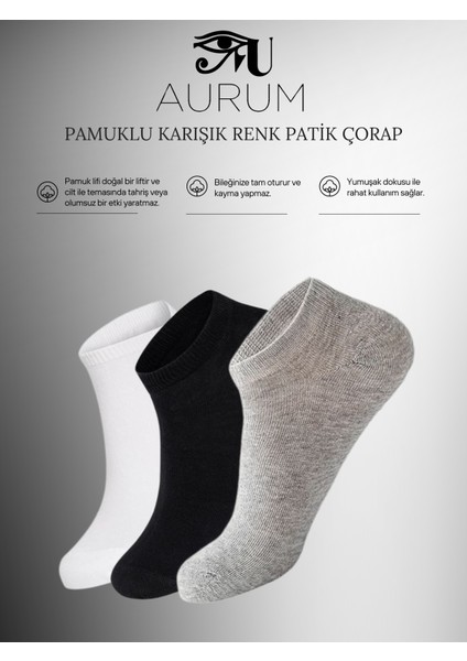 12 Çift Pamuklu Erkek - Kadın Karışık Renkli Patik Çorap Bilek Boy Koşu Ve Yürüyüş Çorabı fiyatları