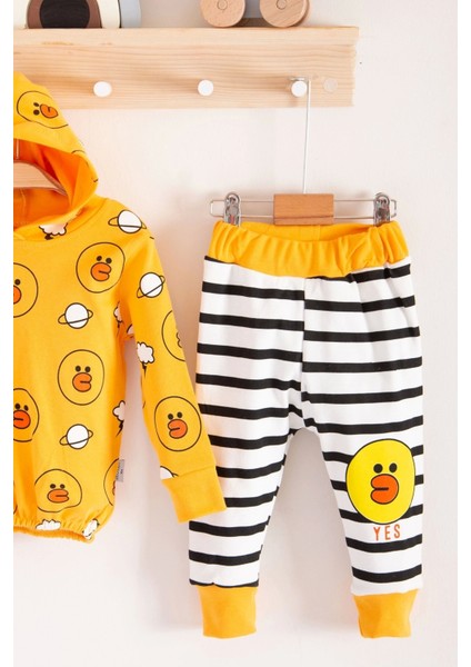 Civciv Desenli 2'li Pamuk Erkek Bebek Takımı modelleri