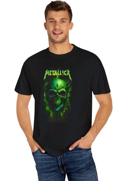 Metalica Baskılı Siyah Unisex Tişört fiyatları