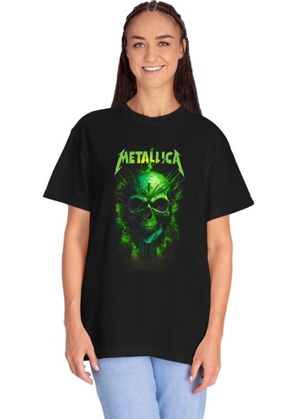 Metalica Baskılı Siyah Unisex Tişört modelleri