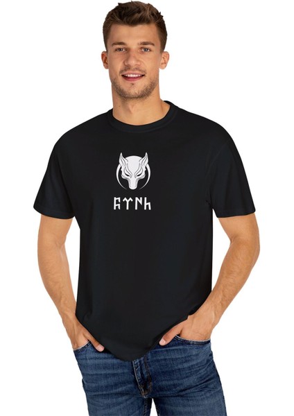 Göktürk Alfabeli Türk Yazılı Kurt Simgeli Pamuklu Tshirt fiyatları