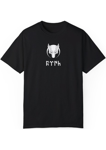 Göktürk Alfabeli Türk Yazılı Kurt Simgeli Pamuklu Tshirt modelleri