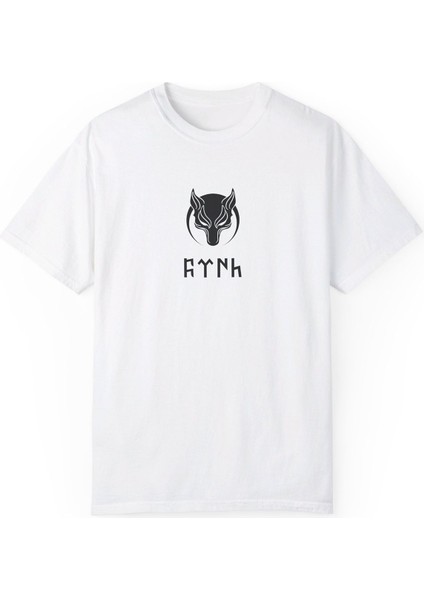 Göktürk Alfabeli Türk Yazılı Kurt Simgeli Pamuklu Tshirt modelleri