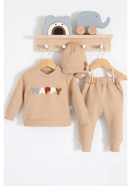 Happy Nakışlı 2'li Pamuklu Erkek Bebek Takım