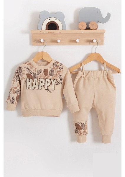 Happy Yaprak Desenli 2'li Erkek Bebek Takım