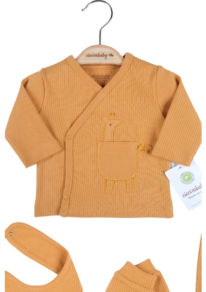 Zürafa Nakışlı Çizgili 5'li Pamuk Hastane Çıkış Seti fiyatları