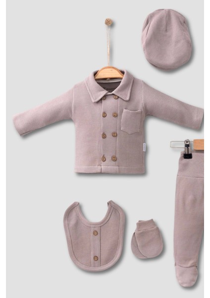 Cepli Waffle Pamuk 5'li Erkek Bebek Hastane Çıkış Seti fiyatları