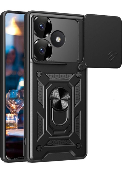 Xiaomi Redmi 13 4g Kılıf Kamera Korumalı Sürgülü Yüzüklü Armor Military Tank Kızaklı Manyetik Kapak