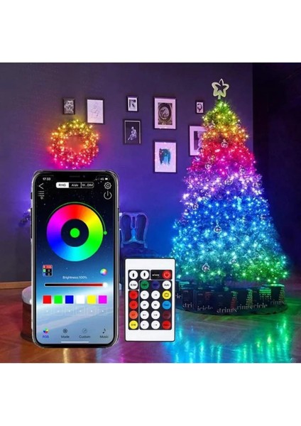 10 Metre Rgb Ses Kontrollü Kumandalı Telefon Kontrollü Kayar Magic LED Müzik Rgb Şerit Su Geçirmez