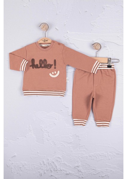 Hello Nakışlı Pamuk 2'li Erkek Bebek Takım