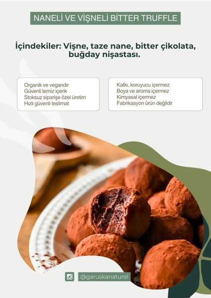 Naneli ve Vişneli Bitter Truffle 150 gr