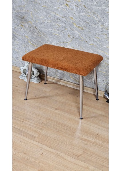 Krom Ayaklı Puf Bench Tedyy Puf Antre Önü