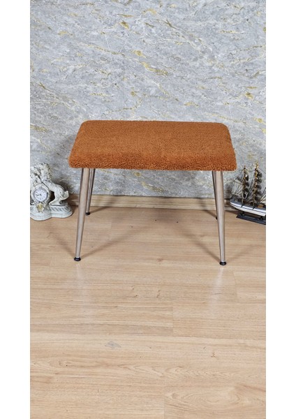 Krom Ayaklı Puf Bench Tedyy Puf Antre Önü