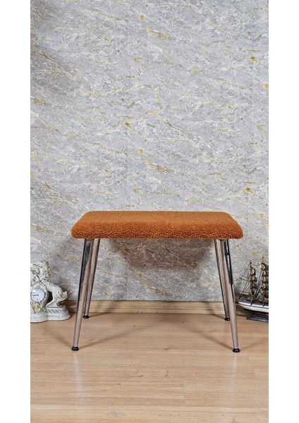 Krom Ayaklı Puf Bench Tedyy Puf Antre Önü