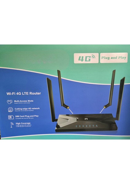 Sim Kart Ile Çalışan 4 Antenli Router Wifi Modem 3g/4g Desteği Güçlü Çekim Gücü ve Geniş Wifi Menzili