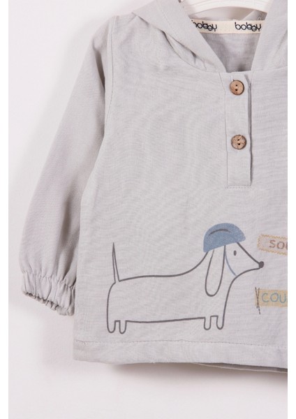 Müslin Kumaş Long Dog Desenli Pamuklu Erkek Bebek Takımı fırsatları