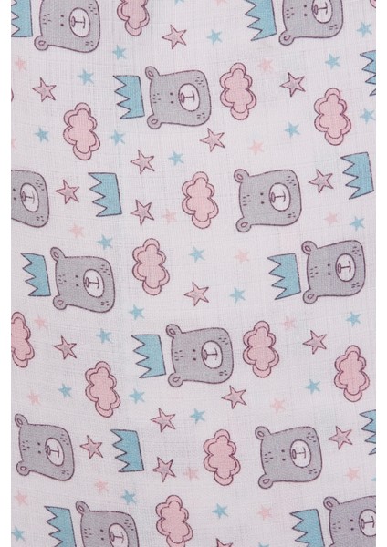 Mavi Bear Desenli 80*80 Müslin Bebek Battaniyesi fiyatları
