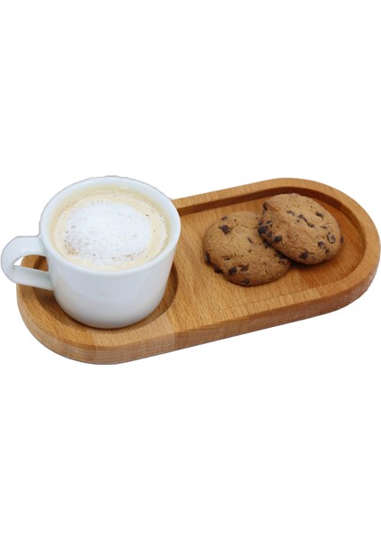 Ahşap Kahve Tatlı Sunum Tabağı