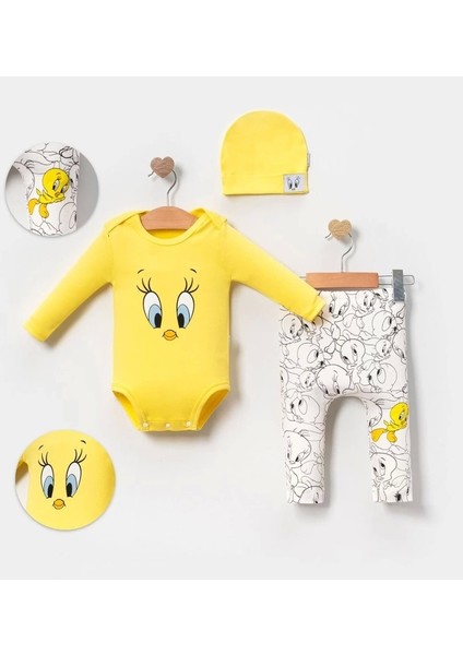 Civciv Desenli Hırkalı 3lü Body Takım