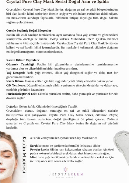 Yüz Maskesi Saf Kil Arındırıcı Gözenek Sıkılaştırıcı Besleyici Nane & Lavanta Crystal Miracle Clay Mask fiyatları