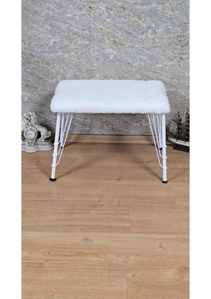 Beyaz 3 Tel Ayaklı Puf Bench Antre Önü Tedyy Bench Puf modelleri