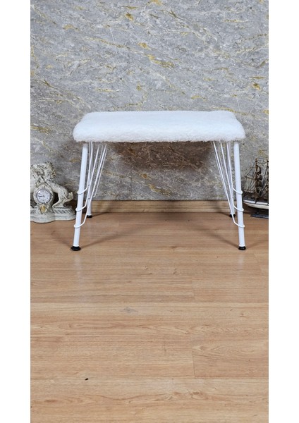 Beyaz 3 Tel Ayaklı Puf Bench Antre Önü Tedyy Bench Puf fırsatları