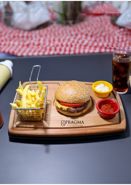 Ahşap Hamburger Sunum Tabağı