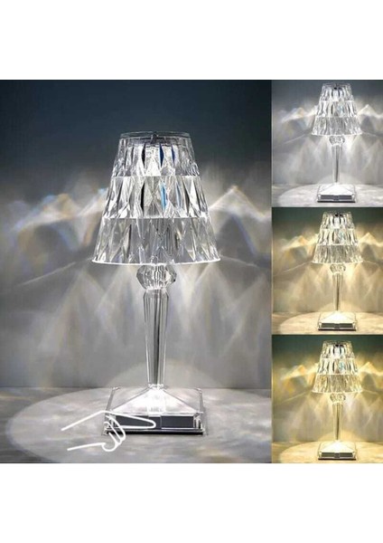 Masa Lambası Kristal Elmas Led Masa Lambası Bar Restoran Masa Lambası Kristal