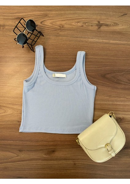 Kadın Askılı Crop Top Bluz