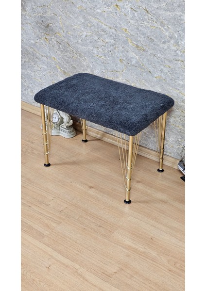 3tel Gold Metal Beench Puf Tedyy Puf Bench Antreönü