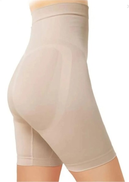 Kadın 1 Beden Incelten Ten Rengi Push Up Seamless Şort Korse