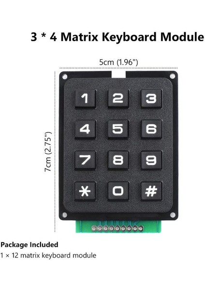 3x4 Telefon Stili Matrix Keypad fiyatları