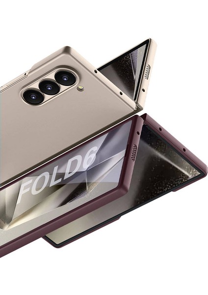 Galaxy Z Fold 6 Kılıf 180 Derece Tamamen Açılıp Kapanabilir Darbe Emici Sert Kıpta Kapak