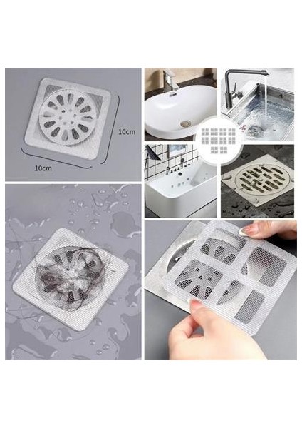 10'lu Lavabo Süzgeci Banyo Gider Kapatıcı Sineklik Tamir Kiti Pratik Banyo Saç Kılı Tutucu indirimleri