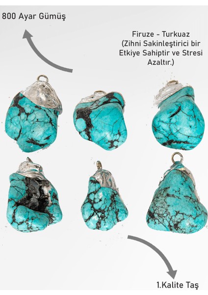 Sertifikalı Ham Işlenmemiş Gerçek Firuze Taşı Kolye (Turkuaz Taşı) fiyatları