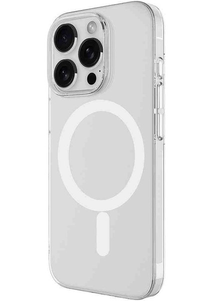 Apple iPhone 16 Pro Max Için Kılıf Magsafe Şarj Özellikli Şeffaf Tek Kamera Çerçeveli Porto Kapak