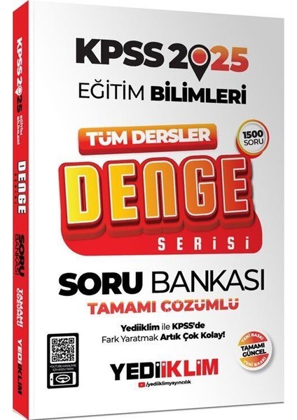 2025 Kpss Eğitim Bilimleri Tüm Dersler Denge Serisi Tamamı Çözümlü Soru Bankası Yediiklim Yayınları