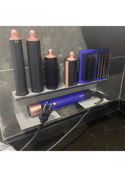 Dyson Airwrap Multistyler ile Uyumlu Organizer Düzenleyici Stand Banyo Askısı Concrete Gray