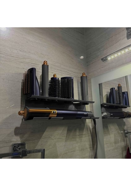 Dyson Airwrap Multistyler ile Uyumlu Organizer Düzenleyici Stand Banyo Askısı Concrete Gray