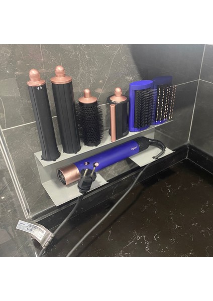 Dyson Airwrap Multistyler ile Uyumlu Organizer Düzenleyici Stand Banyo Askısı Concrete Gray