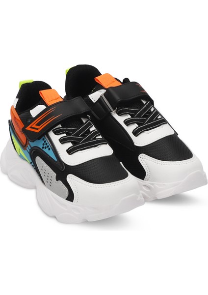NABIL Unisex Çocuk Sneaker Koşu & Yürüyüş Ayakkabısı Siyah / Beyaz