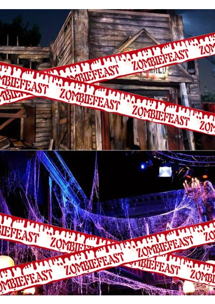 Cadılar Bayramı Uyarı Bantları Halloween Korku Bandı Parti Dekoru Beyaz 6 mt fırsatları
