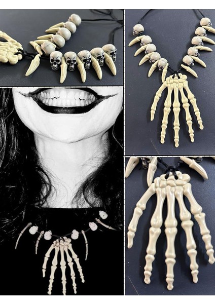 Cadılar Bayramı Kemik Kolye Halloween Parti Aksesuarı fiyatları