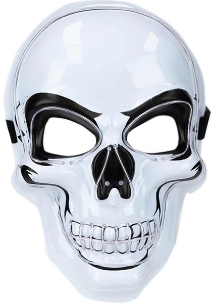 Cadılar Bayramı Işıklı Iskelet Maske Halloween Parti Kostüm Aksesuarı