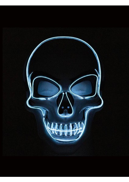 Cadılar Bayramı Işıklı Iskelet Maske Halloween Parti Kostüm Aksesuarı