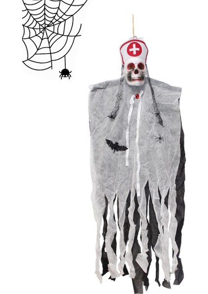 Cadılar Bayramı Kuru Kafa Hemşire Hayalet Asılabilir Halloween Parti Dekoru fiyatları