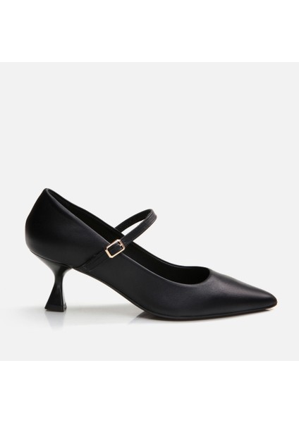 01AYH290860A100 MARY Jane Deri Siyah Kadın Stiletto