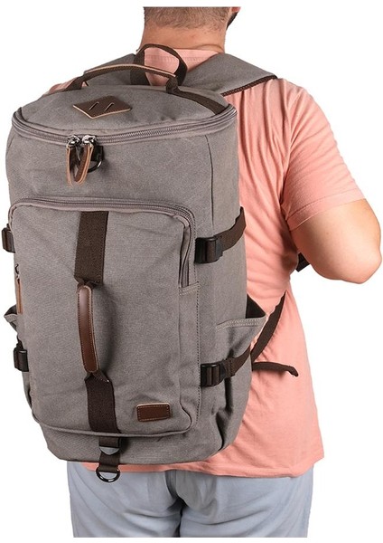 Orjinal Kanvas Kumaş Silindir Okul Günlük ve Seyahat Sırt Çantası Gri fiyatları